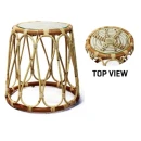 Thumbnail 1 of Помощна маса Ратан/Блонд-Side Table Rattan Blond D30/40H41см - Incl Glass