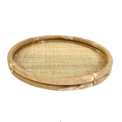 Снимка на Поднос Натурал Ратан-Tray Webbing Natural Rattan D50H5см
