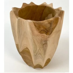 Снимка на Ваза Тик Оребрена-Vase Teak Rib-Shape D17H24см